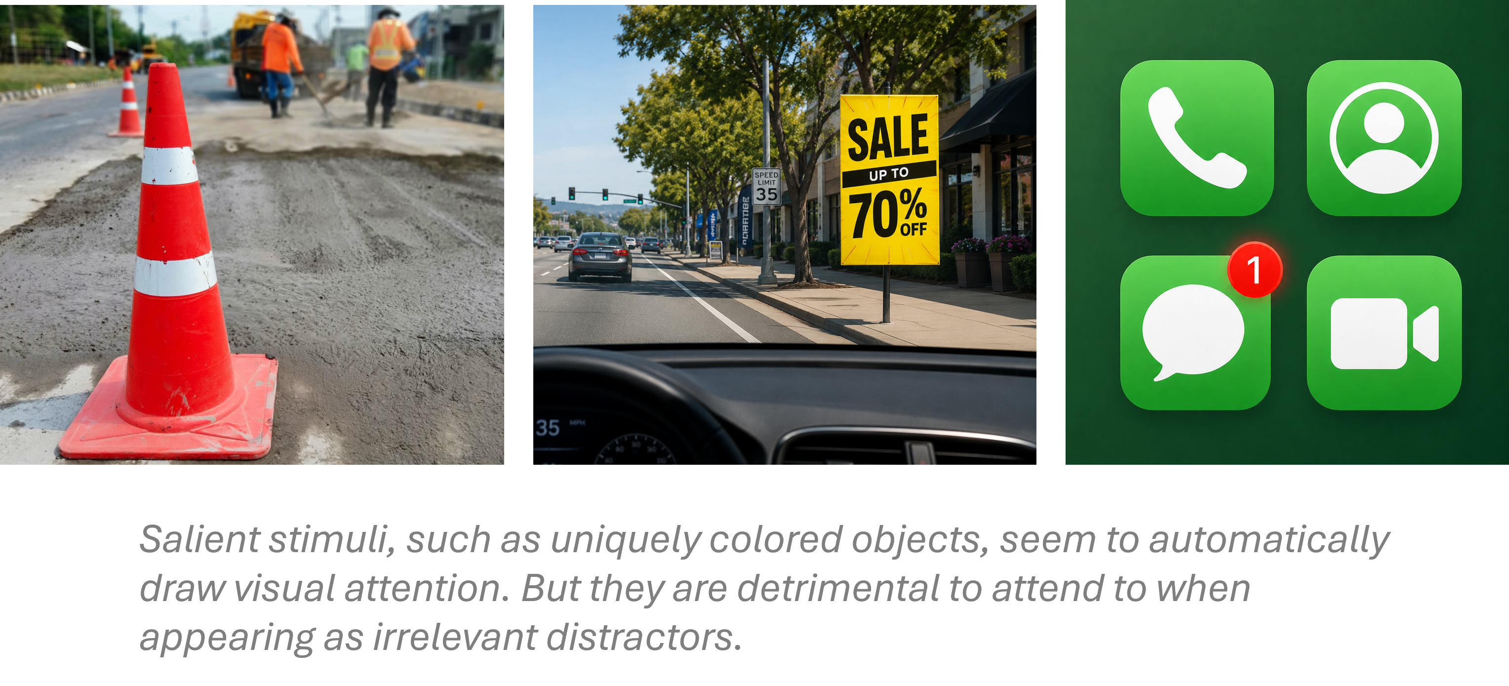 Example of salient visual distraction.